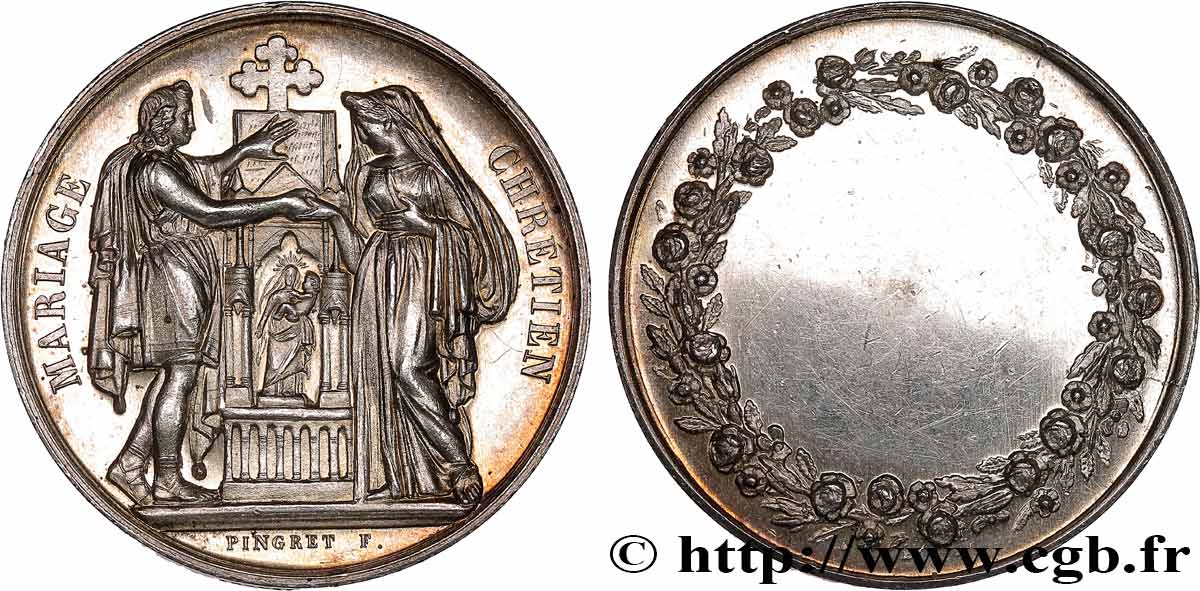AMOUR ET MARIAGE Médaille, Mariage chrétien TTB+
