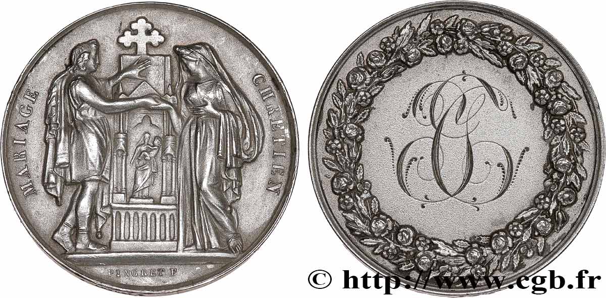 AMOUR ET MARIAGE Médaille, Mariage chrétien TTB+
