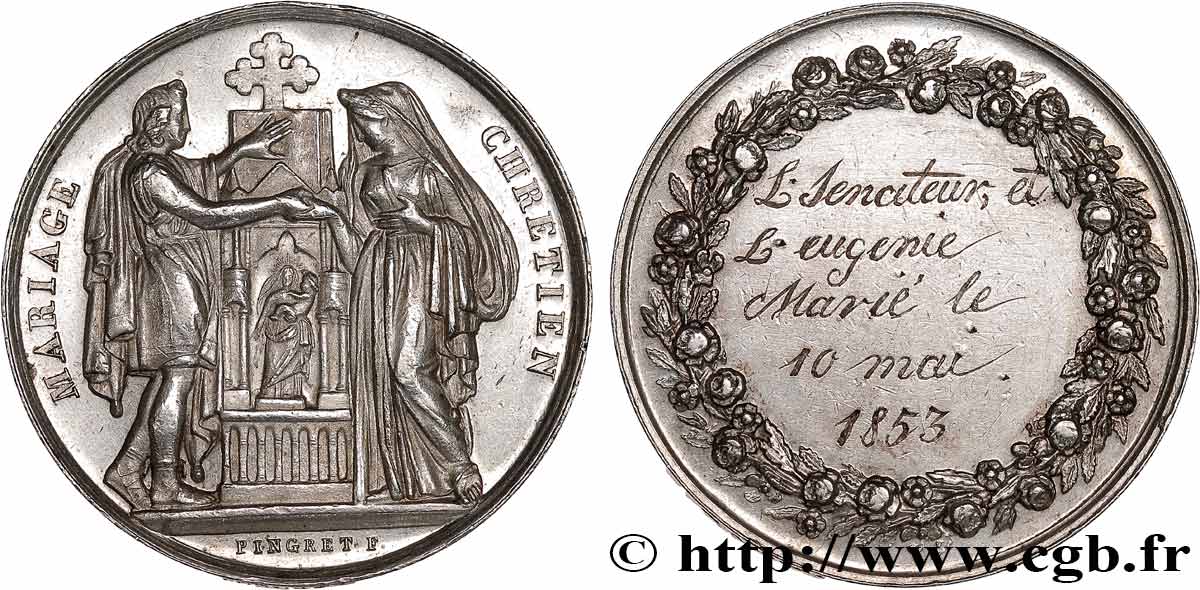 AMOUR ET MARIAGE Médaille, Mariage chrétien TTB+