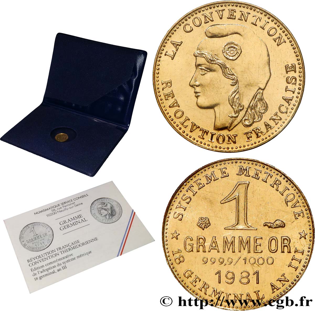 QUINTA REPUBLICA FRANCESA Médaille, Gramme germinal FDC