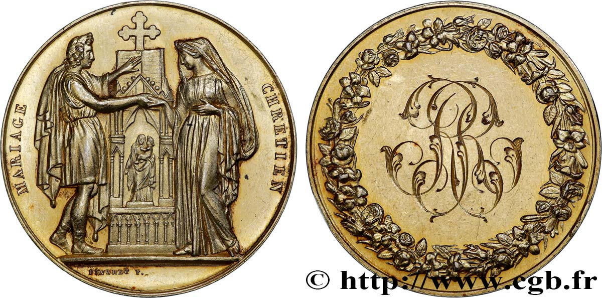 AMOUR ET MARIAGE Médaille, Mariage chrétien TTB+