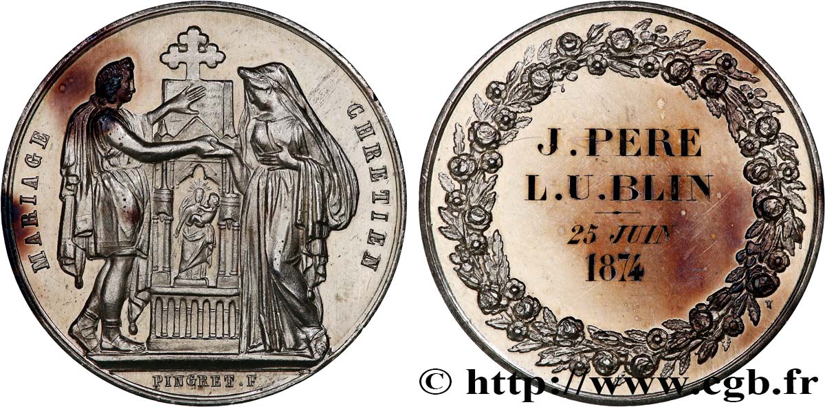 AMOUR ET MARIAGE Médaille, Mariage chrétien TTB+
