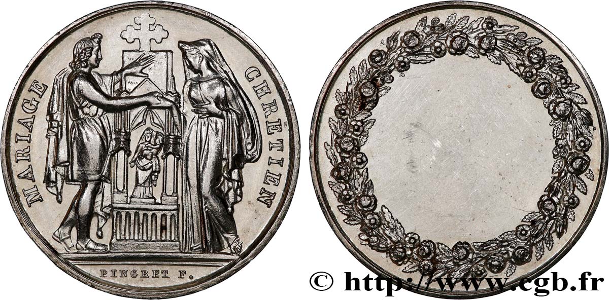 AMOUR ET MARIAGE Médaille, Mariage chrétien TTB+