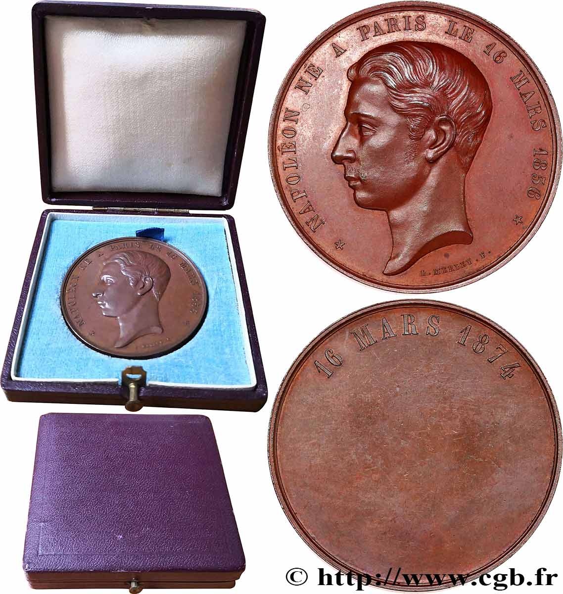 NAPOLEON IV Médaille des 18 ans du prince impérial AU