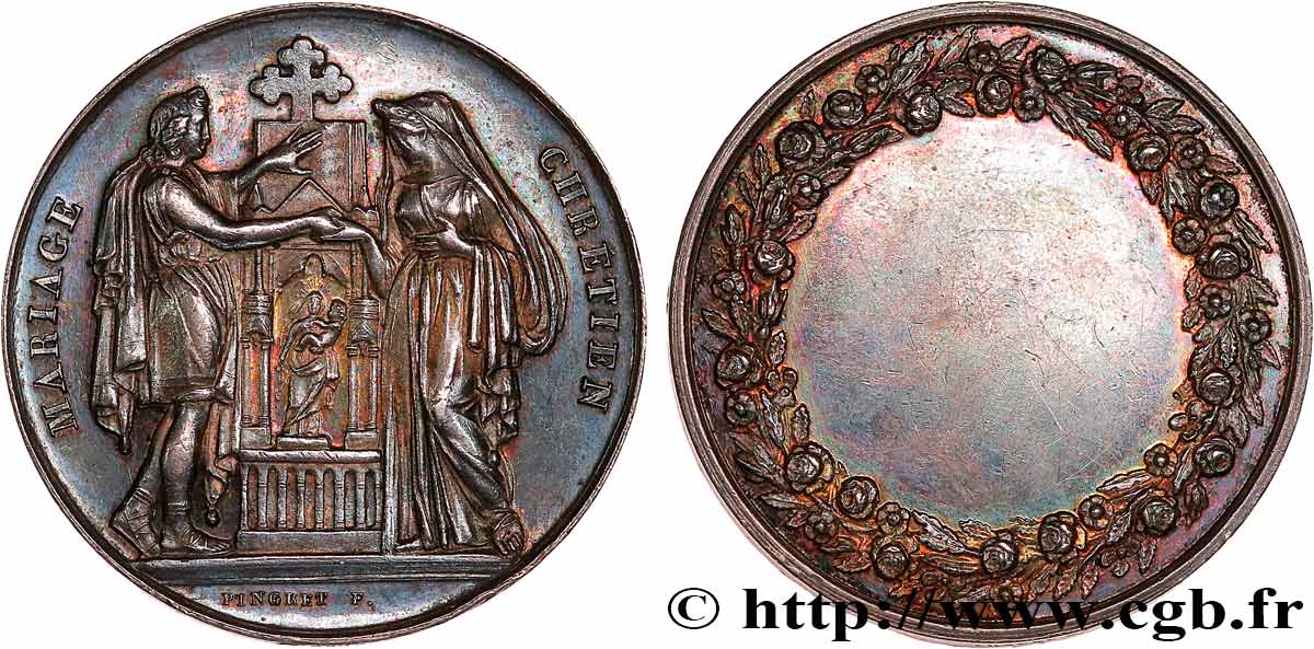 AMOUR ET MARIAGE Médaille, Mariage chrétien TTB+