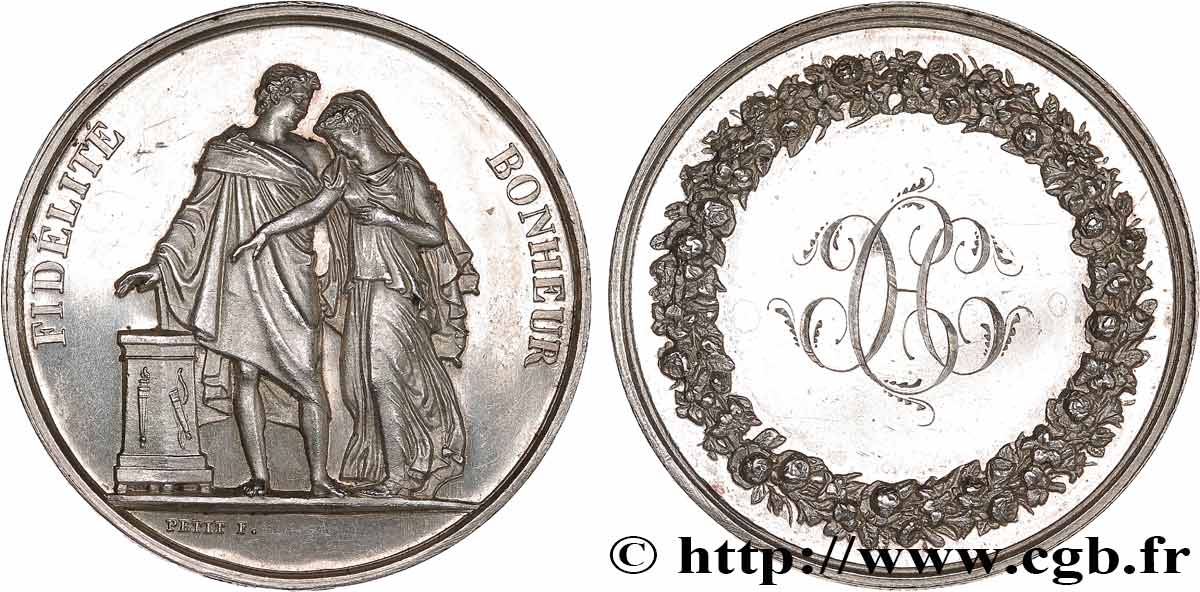 AMOUR ET MARIAGE Médaille de mariage, Fidélité et Bonheur SPL/q.SPL