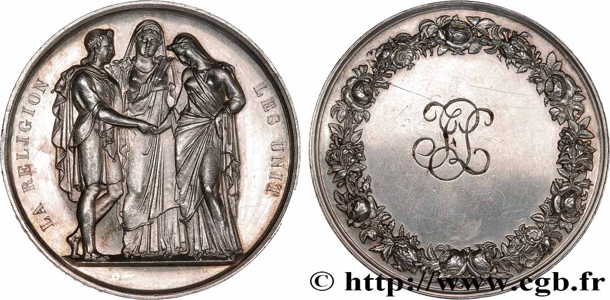 AMOUR ET MARIAGE Médaille de mariage, La Religion les unit AU