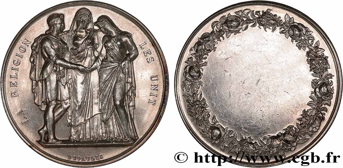 AMOUR ET MARIAGE Médaille de mariage, La Religion les unit fVZ