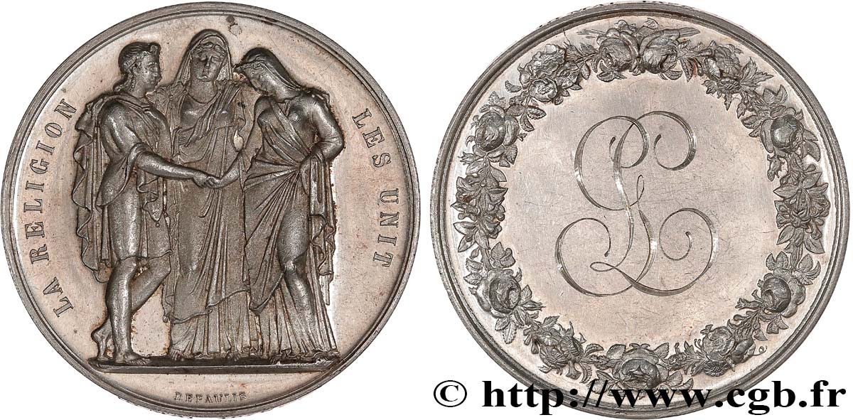 AMOUR ET MARIAGE Médaille de mariage, La Religion les unit SUP