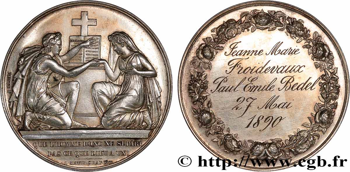 AMOUR ET MARIAGE Médaille de mariage, Evangile de St Mathieu fVZ