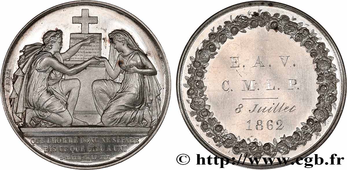 AMOUR ET MARIAGE Médaille de mariage, Evangile de St Mathieu q.SPL