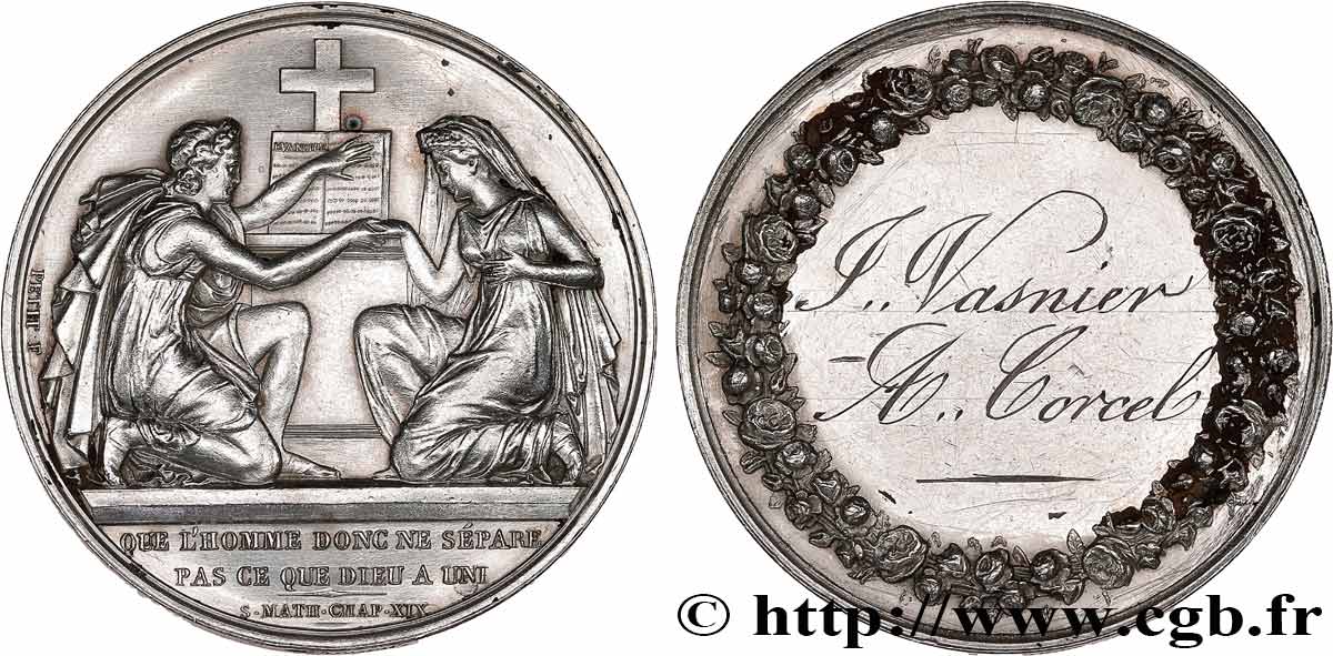 AMOUR ET MARIAGE Médaille de mariage, Evangile de St Mathieu TTB