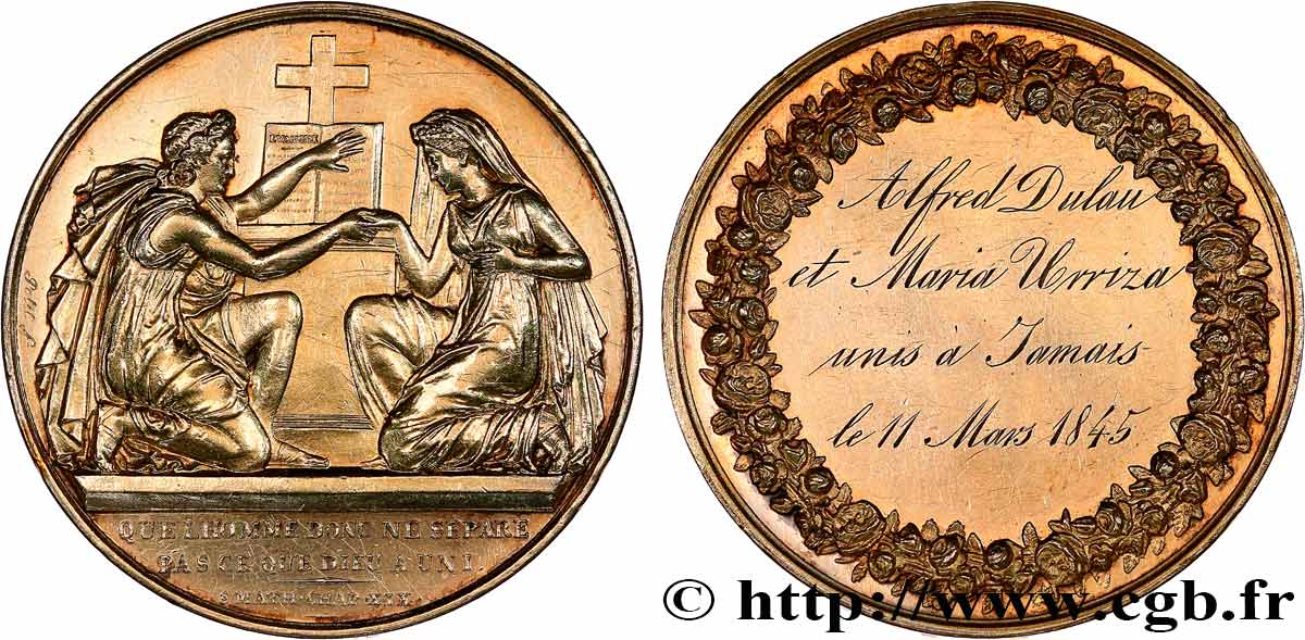 AMOUR ET MARIAGE Médaille de mariage, Evangile de St Mathieu XF