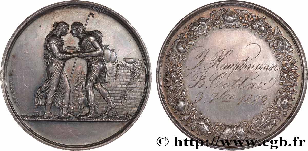 AMOUR ET MARIAGE Médaille de mariage, Jacob et Rachel, Stéphanie Napoléon et le Prince Louis de Bade XF