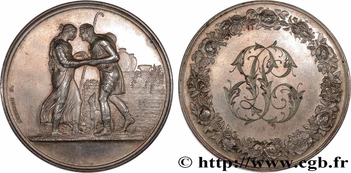 AMOUR ET MARIAGE Médaille de mariage, Jacob et Rachel, Stéphanie Napoléon et le Prince Louis de Bade XF