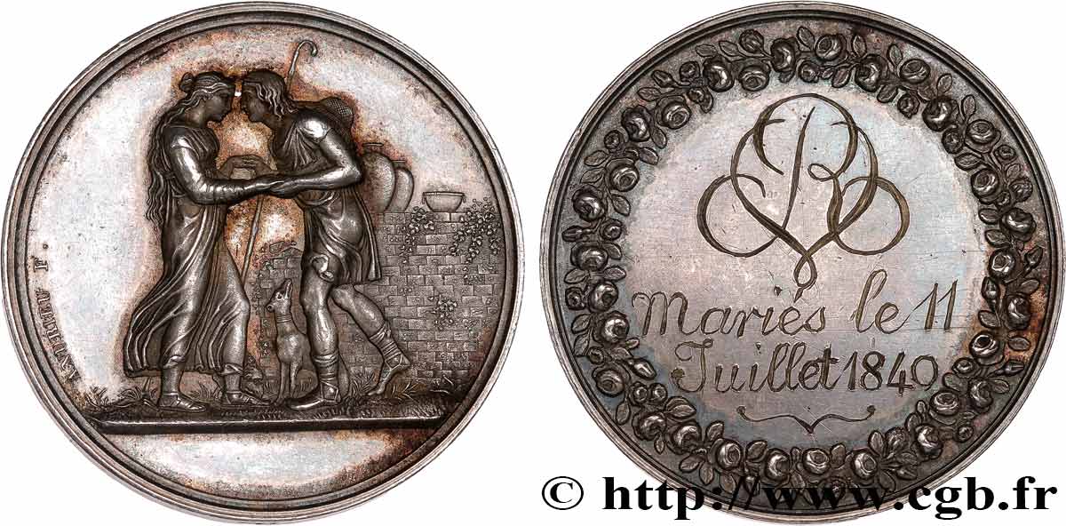 AMOUR ET MARIAGE Médaille de mariage, Jacob et Rachel, Stéphanie Napoléon et le Prince Louis de Bade XF