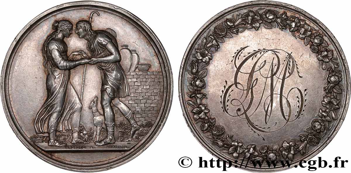 AMOUR ET MARIAGE Médaille de mariage, Jacob et Rachel, Stéphanie Napoléon et le Prince Louis de Bade TTB