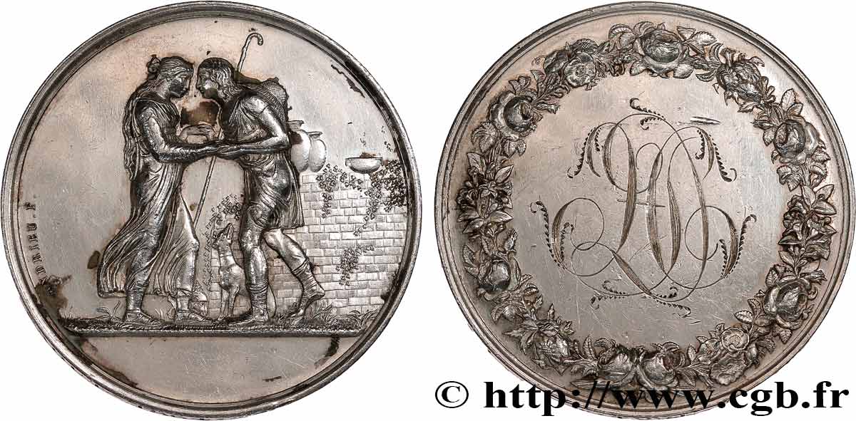 AMOUR ET MARIAGE Médaille de mariage, Jacob et Rachel, Stéphanie Napoléon et le Prince Louis de Bade TTB