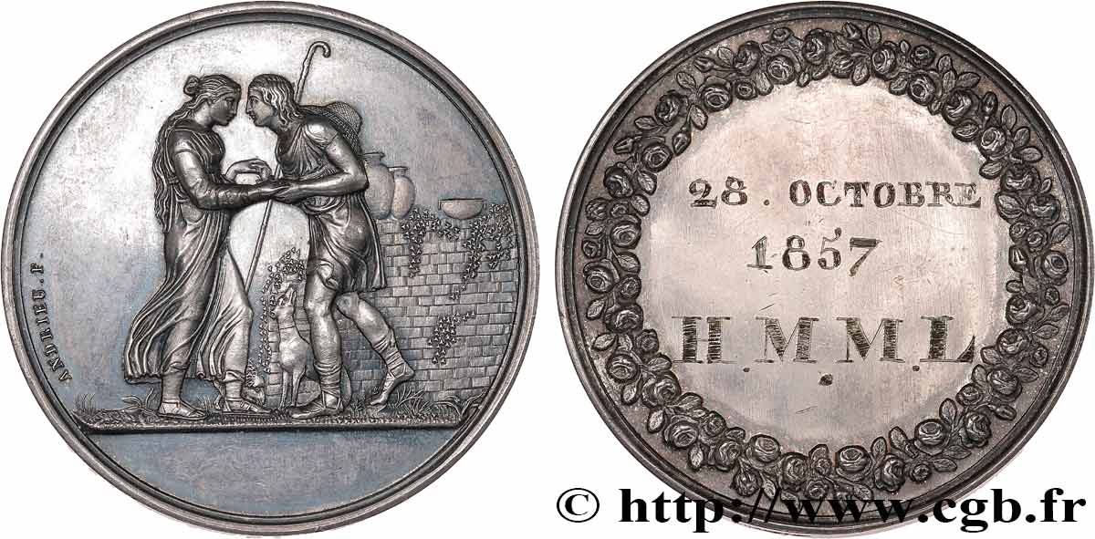 AMOUR ET MARIAGE Médaille de mariage, Jacob et Rachel, Stéphanie Napoléon et le Prince Louis de Bade TTB