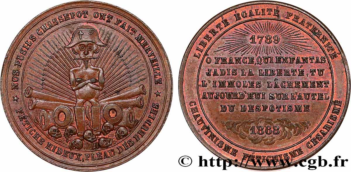 SATIRICAL COINS - 1870 WAR AND BATTLE OF SEDAN Médaille satirique MS