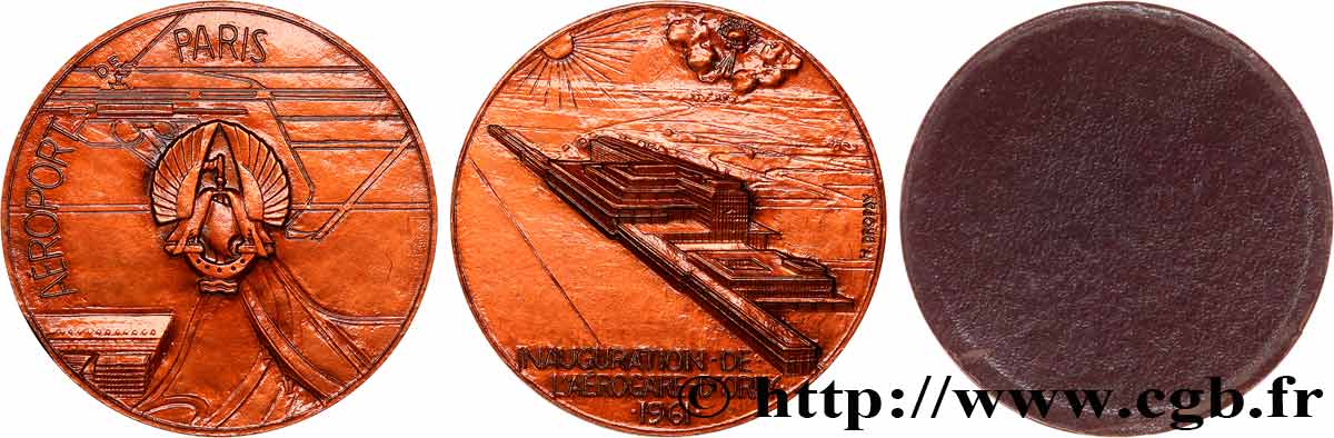 QUINTA REPUBLICA FRANCESA Médaille, Inauguration de l’aéroport d’Orly EBC