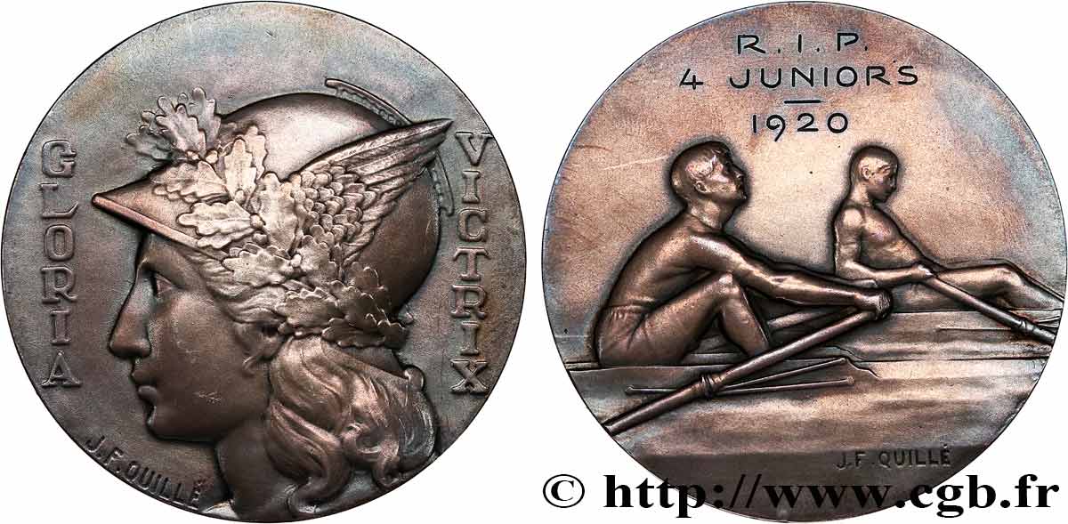 III REPUBLIC Médaille, Gloria Victrix, Aviron AU