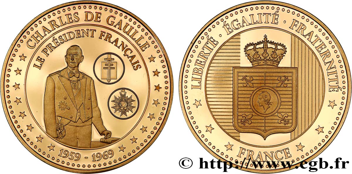 DE GAULLE (Charles) Médaille, Charles de Gaulle, Président de la république fST