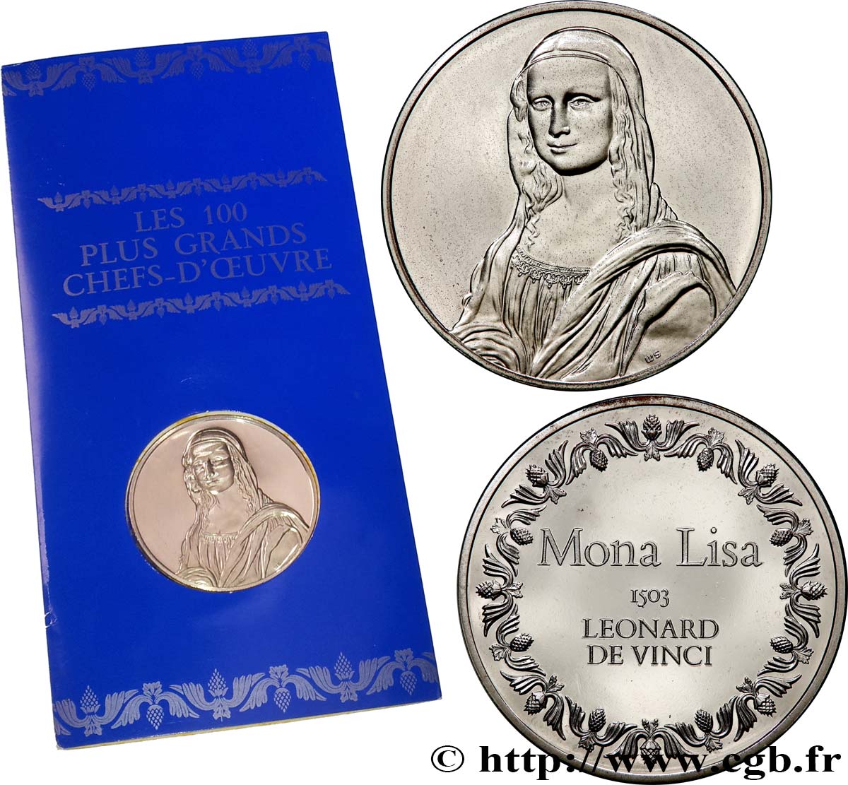 THE 100 GREATEST MASTERPIECES Médaille, Mona Lisa de De Vinci VZ