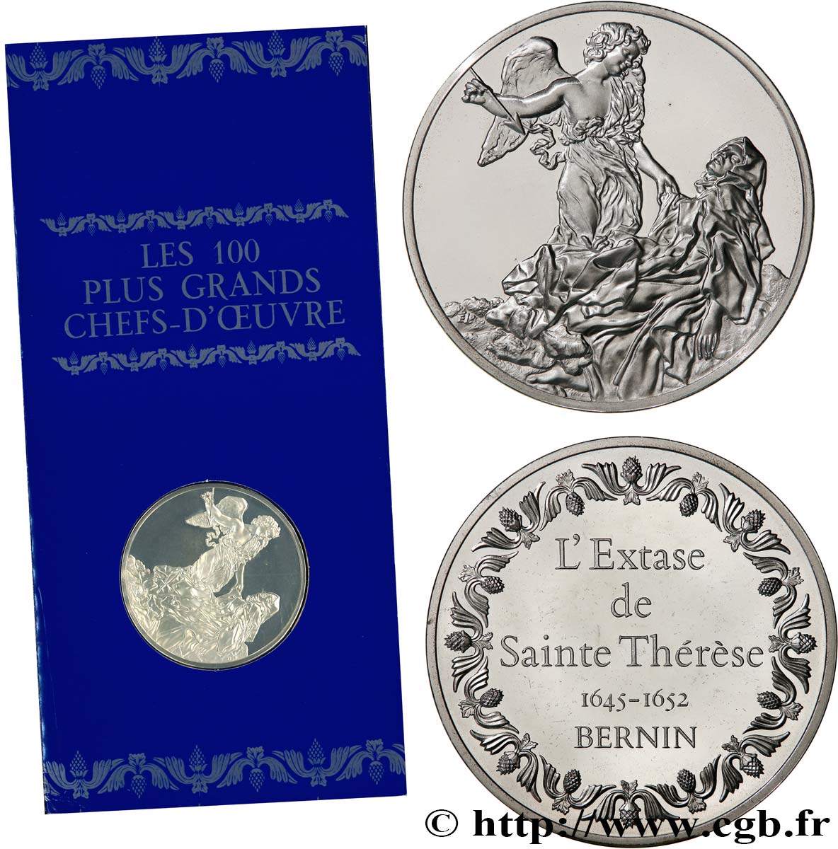 THE 100 GREATEST MASTERPIECES Médaille, L’extase de Sainte Thérèse de Bernini AU