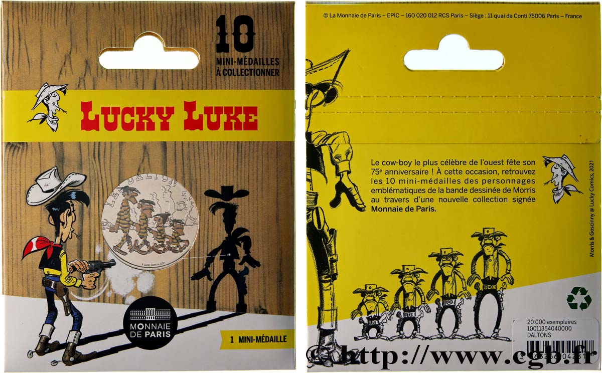 TOURISTIC MEDALS Médaille, Les Dalton, Lucky Luke MS