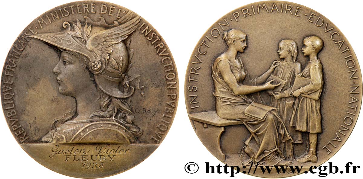 TERCERA REPUBLICA FRANCESA Médaille de récompense, Ministère de l’Instruction publique EBC