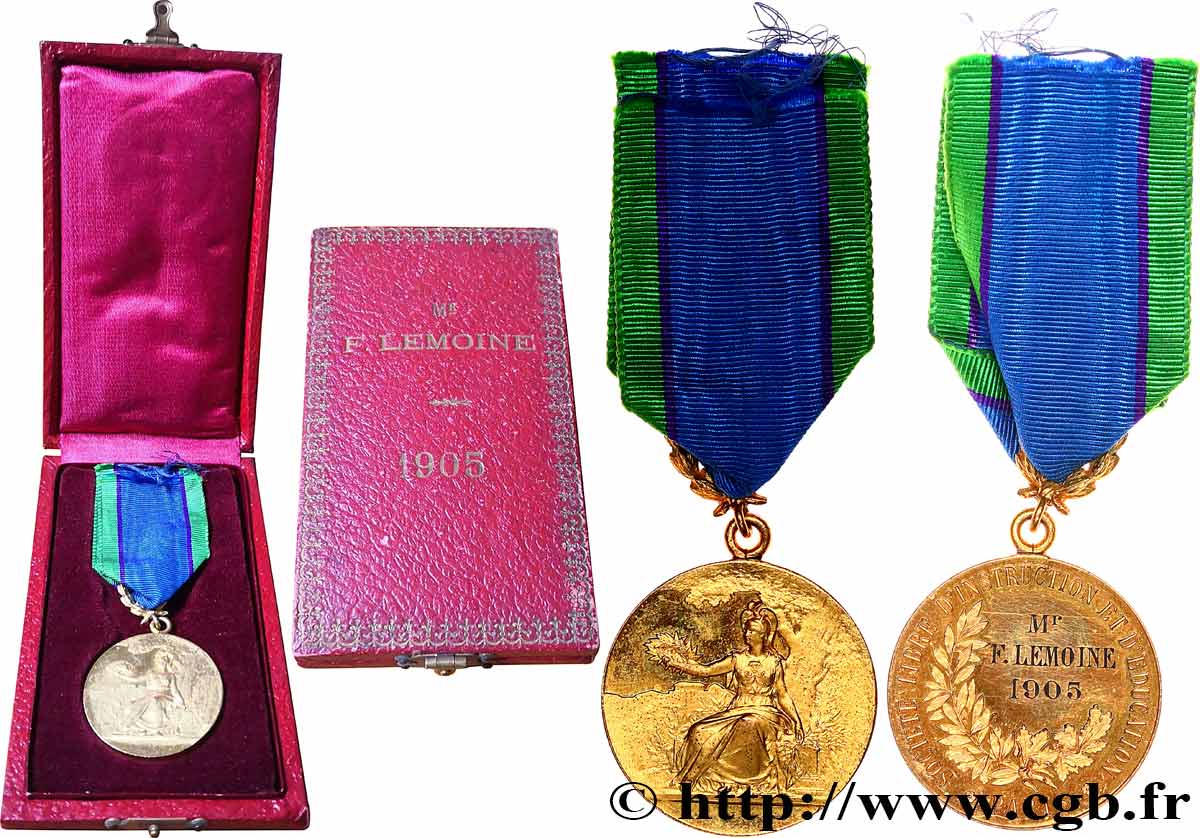 TROISIÈME RÉPUBLIQUE Médaille, Société libre d’instruction et d’éducation SUP