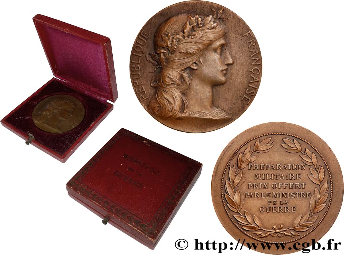 DRITTE FRANZOSISCHE REPUBLIK Médaille, Préparation militaire, prix offert fVZ