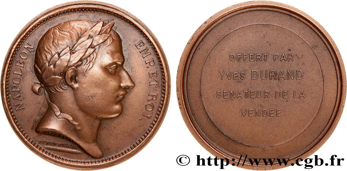V REPUBLIC Médaille, Napoléon Ier, offerte par Yves Durand, Sénateur de la Vendée XF