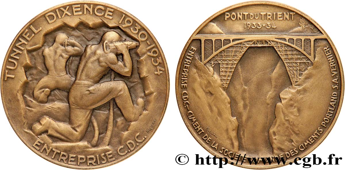 SUISSE Médaille, Tunnel Dixence, Pont du trient SUP