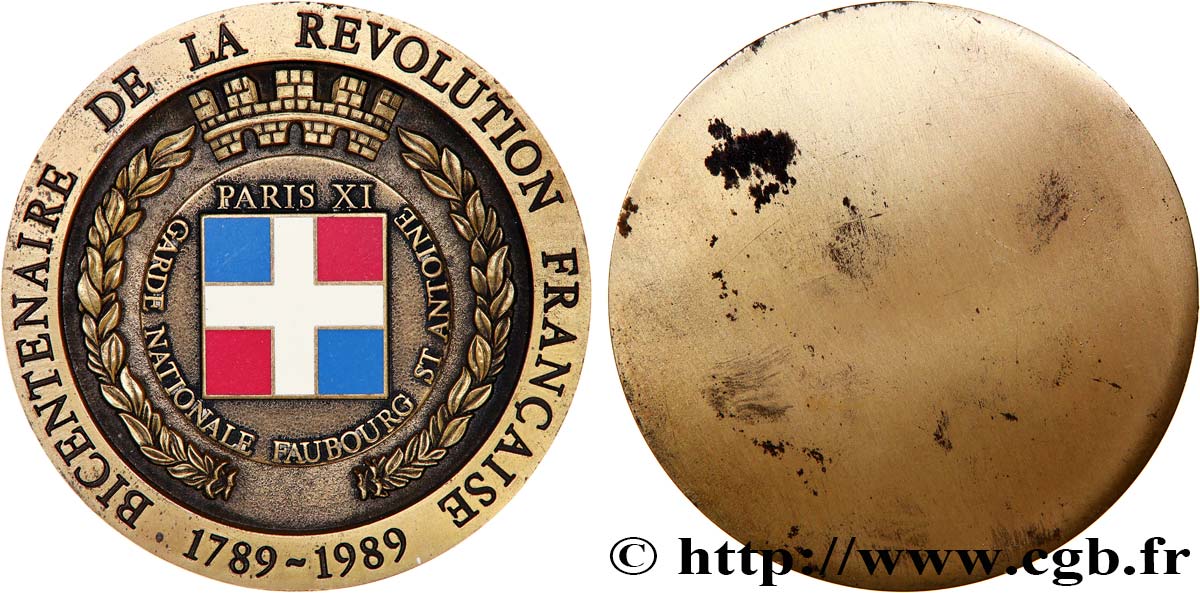 FUNFTE FRANZOSISCHE REPUBLIK Médaille, Bicentenaire de la révolution française VZ
