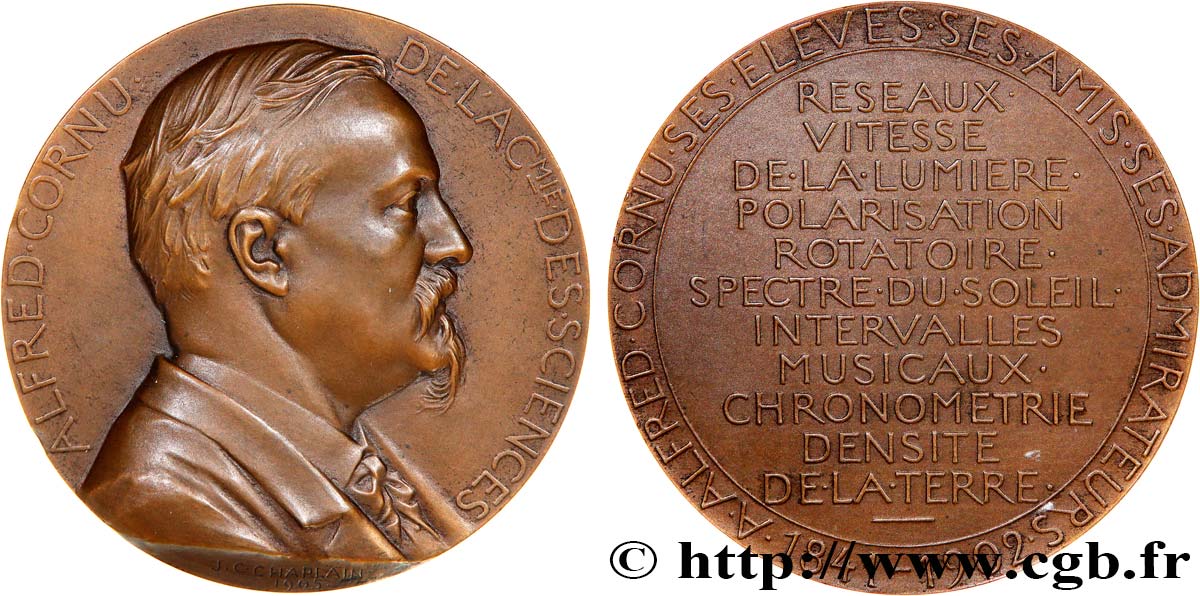 SCIENCES & SCIENTIFIQUES Médaille, Hommage à Alfred Cornu EBC