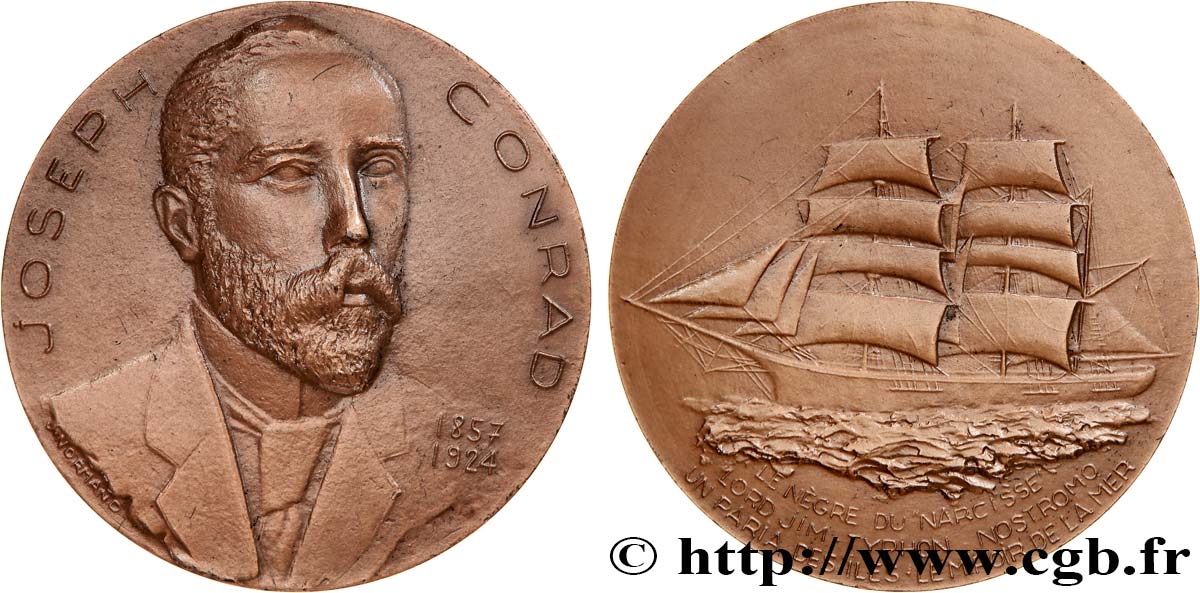 LITTÉRATURE : ÉCRIVAINS/ÉCRIVAINES - POÈTES Médaille, Joseph Conrad TTB+