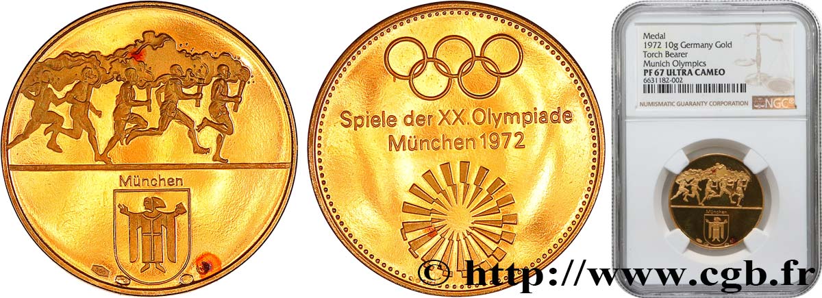 ALLEMAGNE Médaille, XX Olympiades, Jeux olympiques d été de München FDC67