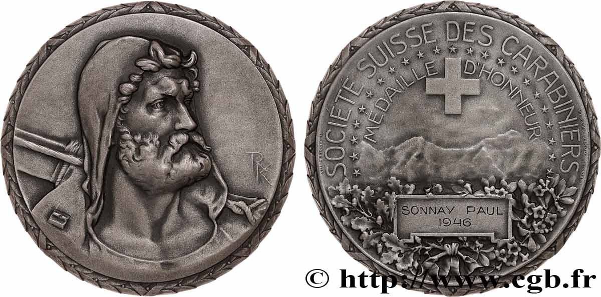 SUISSE - CONFÉDÉRATION HELVÉTIQUE Médaille d’honneur, Société suisse des carabiniers SUP