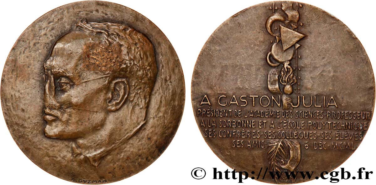 SCIENCES & SCIENTIFIQUES Médaille, Gaston Julia q.SPL