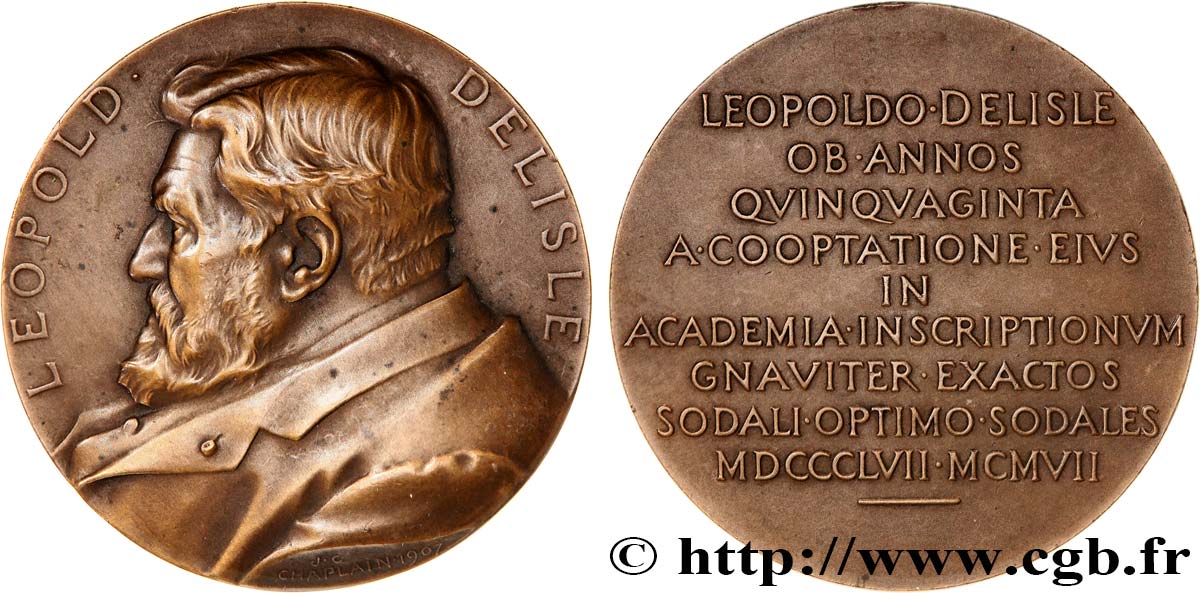 TROISIÈME RÉPUBLIQUE Médaille, Léopold Delisle TTB+/SUP