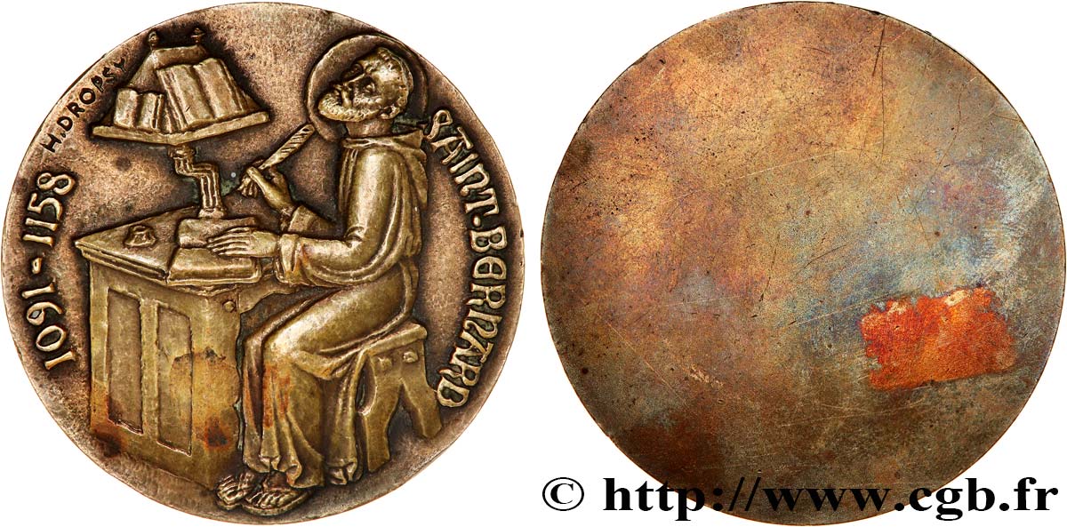 MÉDAILLES RELIGIEUSES Médaille, Saint Bernard de Clairvaux MBC+
