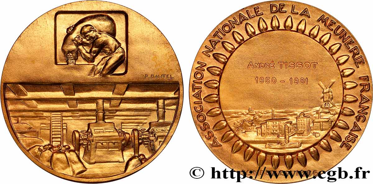 QUINTA REPUBBLICA FRANCESE Médaille, Association nationale de la meunerie française SPL