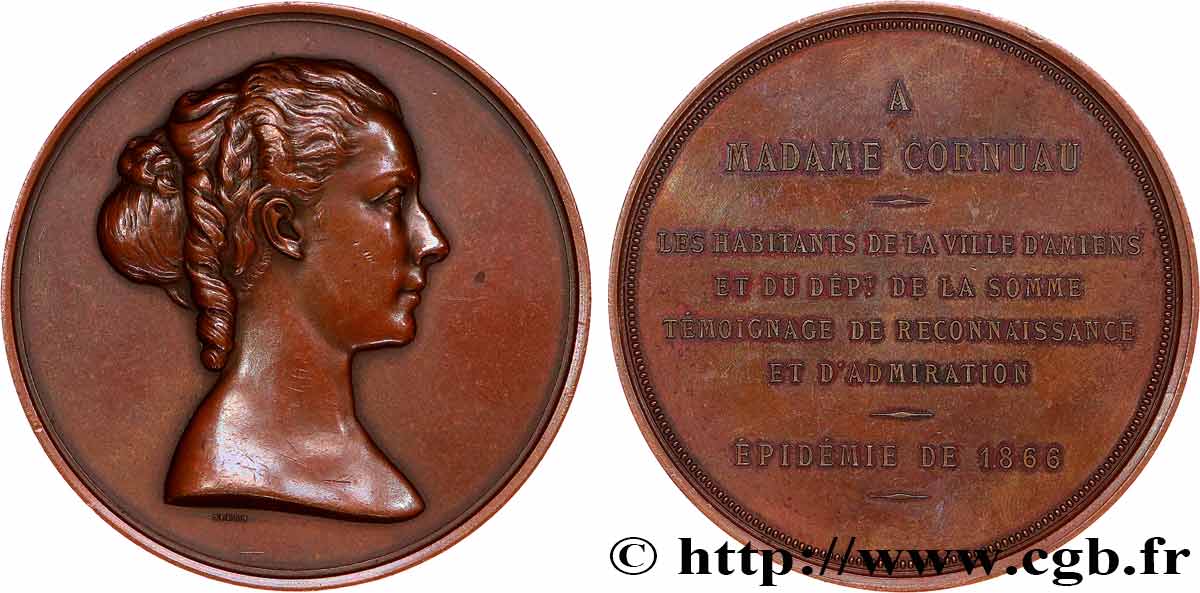SECONDO IMPERO FRANCESE Médaille, Témoignage de reconnaissance à Madame Cornuau q.SPL