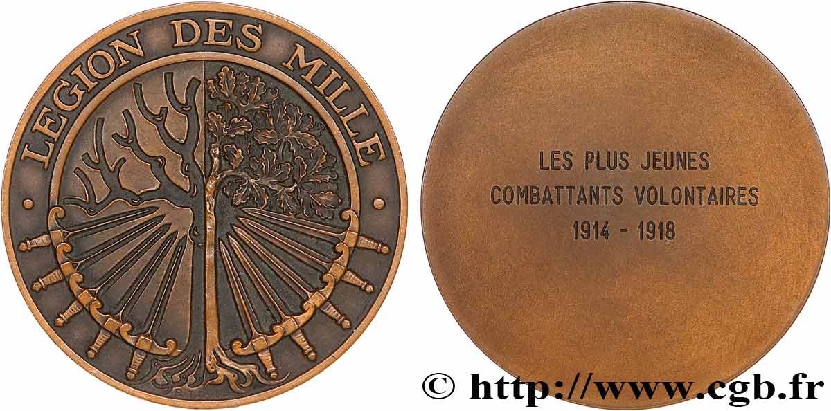 III REPUBLIC Médaille, Légion des mille AU/AU