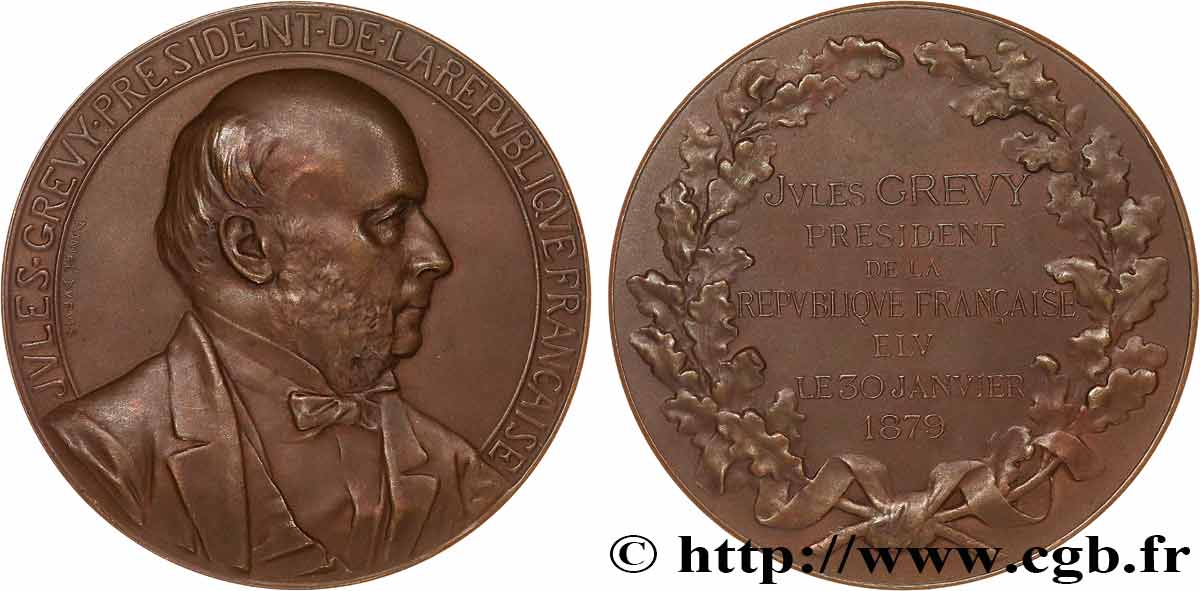 TROISIÈME RÉPUBLIQUE Médaille, Élection de Jules Grévy SUP