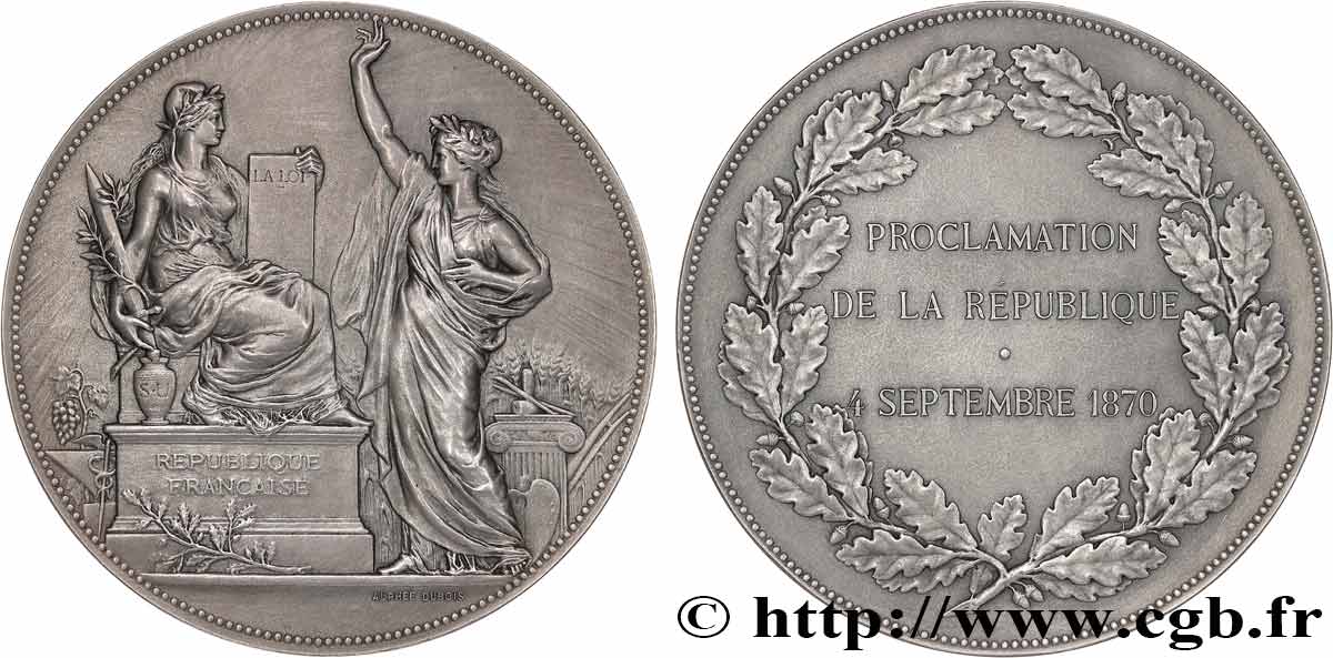 TERZA REPUBBLICA FRANCESE Médaille, Proclamation de la République SPL