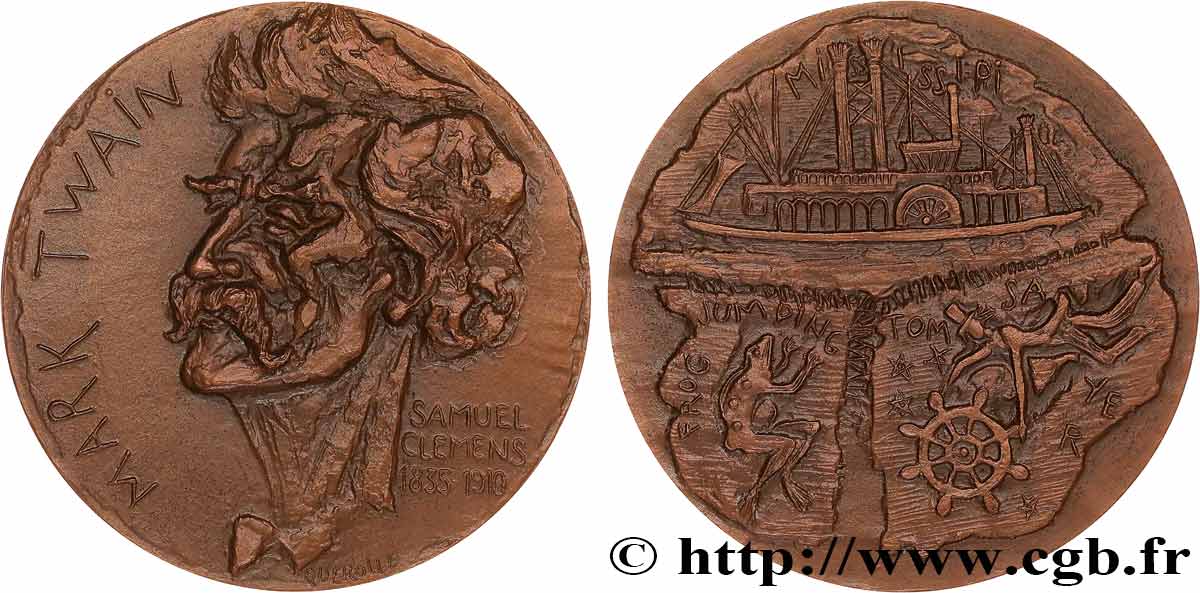 LITTÉRATURE : ÉCRIVAINS/ÉCRIVAINES - POÈTES Médaille, Mark Twain SUP