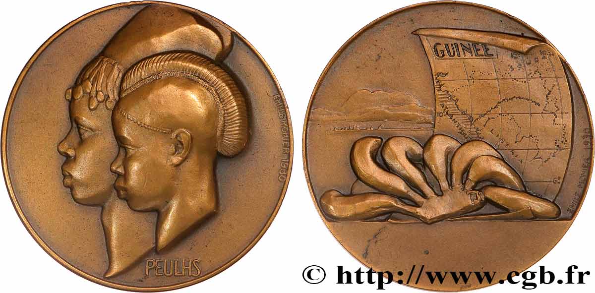 DRITTE FRANZOSISCHE REPUBLIK Médaille, Couple Peulhs fVZ
